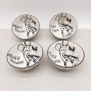 Disney Mickey Laughing Sketch 4.75 Inch Tidbit Bowl Set Of 4